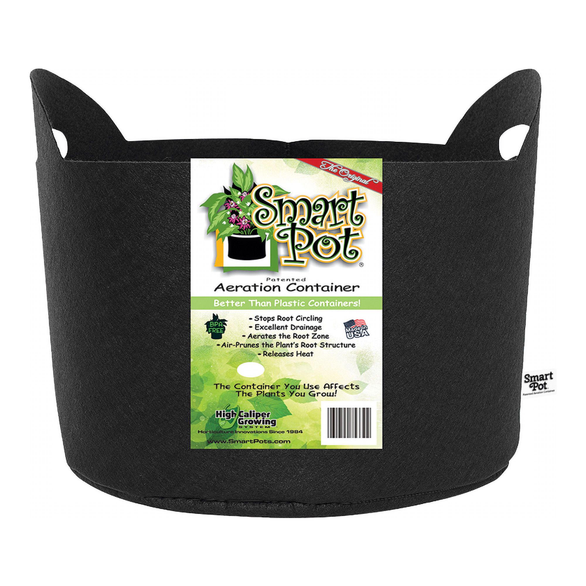 Croque Paysage,matériel aménagement comestible,Smart pot rond noir ,jardinerie autonomie alimentaire,Québec,Laurentides,Val-David