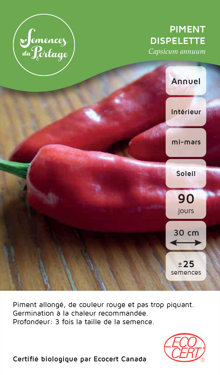 Piment Dispelette - Sachet Bio - Semences du Portage