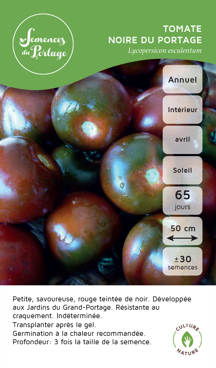 Tomate Noire du Portage - Sachet Bio - Semences du Portage