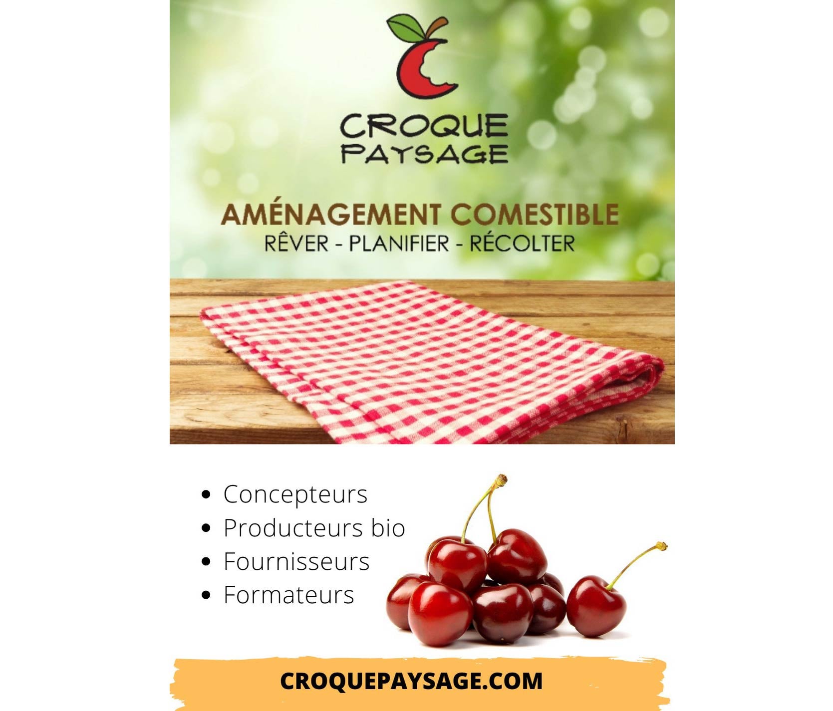 Croque Paysage est concepteur, producteur, fournisseur et formateur spécialisé en aménagement paysager comestible
